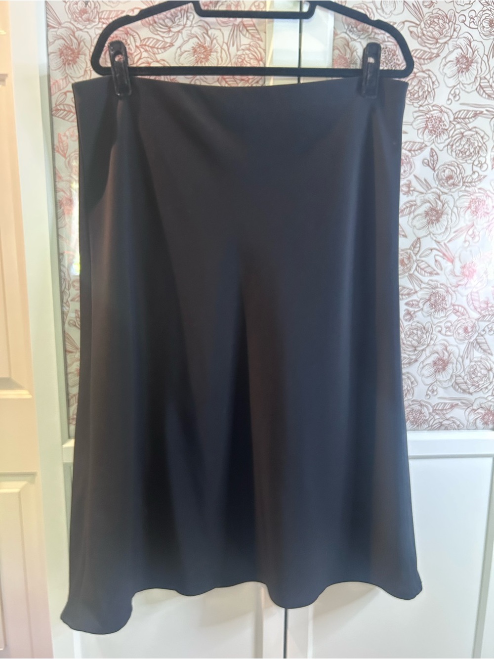 Hilary Radley Black A-Line Matte Satin Skirt